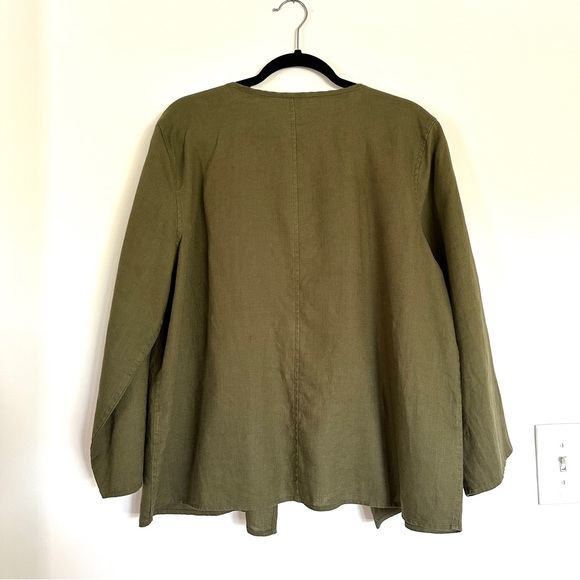 Eileen Fisher | Open Front Linen Jacket - Picture 3 of 7